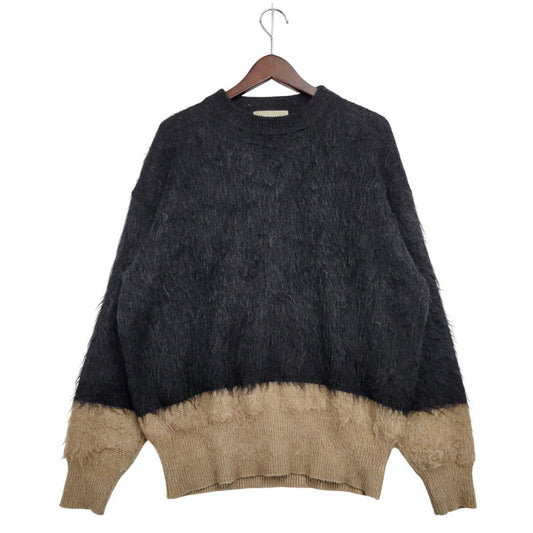 【中古品】【メンズ】 UNITUS ユナイタス MIXED KNIT SWEATER ミックス ニット セーター 長袖 トップス 140-251104-as-15-izu サイズ：2 カラー：ブラック×ブラウン 万代Net店