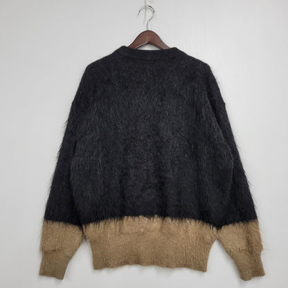 【中古品】【メンズ】 UNITUS ユナイタス MIXED KNIT SWEATER ミックス ニット セーター 長袖 トップス 140-251104-as-15-izu サイズ：2 カラー：ブラック×ブラウン 万代Net店