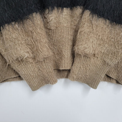 【中古品】【メンズ】 UNITUS ユナイタス MIXED KNIT SWEATER ミックス ニット セーター 長袖 トップス 140-251104-as-15-izu サイズ：2 カラー：ブラック×ブラウン 万代Net店