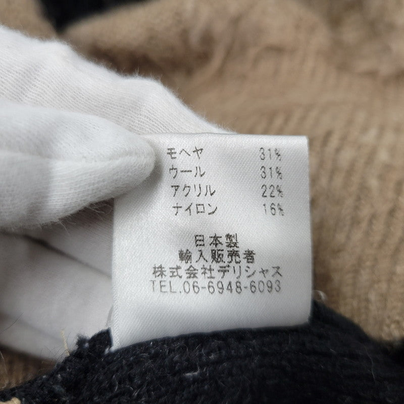 【中古品】【メンズ】 UNITUS ユナイタス MIXED KNIT SWEATER ミックス ニット セーター 長袖 トップス 140-251104-as-15-izu サイズ：2 カラー：ブラック×ブラウン 万代Net店