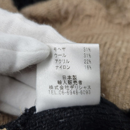 【中古品】【メンズ】 UNITUS ユナイタス MIXED KNIT SWEATER ミックス ニット セーター 長袖 トップス 140-251104-as-15-izu サイズ：2 カラー：ブラック×ブラウン 万代Net店