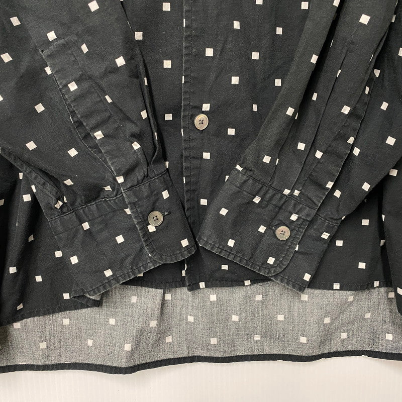 【中古品】【メンズ】 NUTERM ニューターム 004SH-019S NUTERM WILLIE SQUARE DOT PRINT SHIRTS ニュータム ウィリー スクエア ドット プリント シャツ トップス 長袖 140-251112-cs-03-izu サイズ：S カラー：ブラック 万代Net店