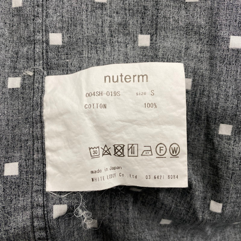 【中古品】【メンズ】 NUTERM ニューターム 004SH-019S NUTERM WILLIE SQUARE DOT PRINT SHIRTS ニュータム ウィリー スクエア ドット プリント シャツ トップス 長袖 140-251112-cs-03-izu サイズ：S カラー：ブラック 万代Net店