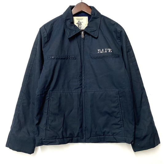 【中古品】【メンズ】 A BATHING APE アベイシングエイプ BOA LINER WORK JACKET ボアライナー ワークジャケット ハンティングタグ アウター 142-251102-as-10-izu サイズ：M カラー：ネイビー 万代Net店