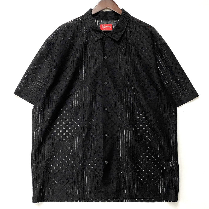 【中古品】【メンズ】 LACE S/S SHIRT レース ショートスリーブ シャツ 半袖 トップス 149-251102-as-04-izu サイズ：XL カラー：ブラック 万代Net店