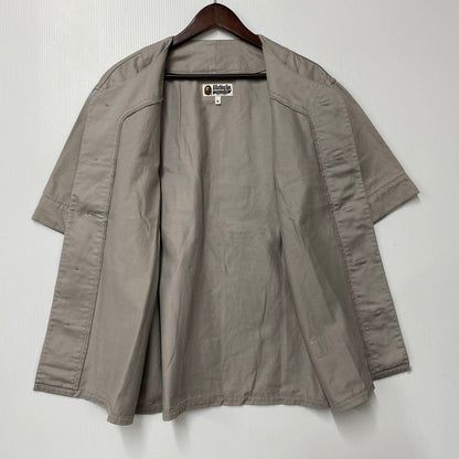 【中古品】【メンズ】 BAPE HEAD BASEBALL SHIRT ベースボールシャツ 半袖 トップス 142-251102-as-09-izu サイズ：M カラー：グレー系 万代Net店