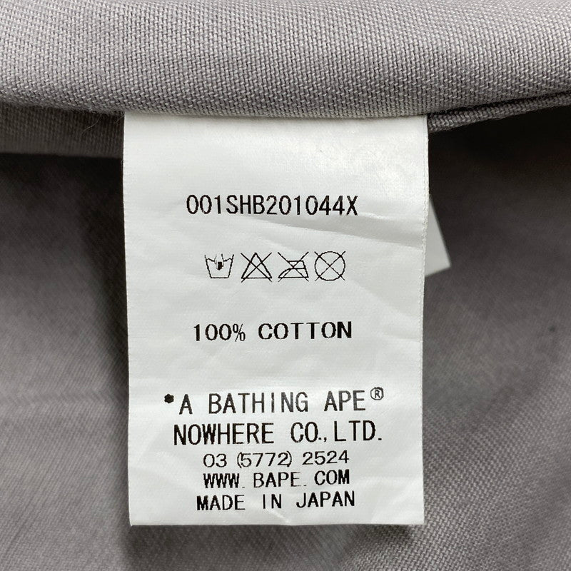 【中古品】【メンズ】 BAPE HEAD BASEBALL SHIRT ベースボールシャツ 半袖 トップス 142-251102-as-09-izu サイズ：M カラー：グレー系 万代Net店