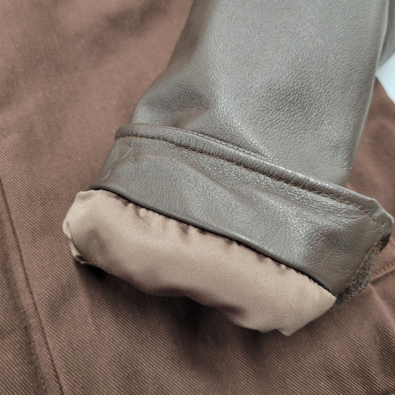 【中古品】【メンズ】 MLVINCE メルヴィンス LEATHER SLEEVE JACKET レザー スリーブ ジャケット アウター 142-251104-as-04-izu サイズ：L カラー：ブラウン 万代Net店