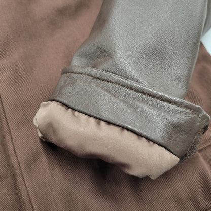 【中古品】【メンズ】 MLVINCE メルヴィンス LEATHER SLEEVE JACKET レザー スリーブ ジャケット アウター 142-251104-as-04-izu サイズ：L カラー：ブラウン 万代Net店