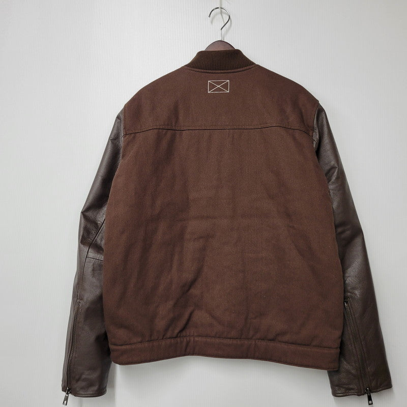 【中古品】【メンズ】 MLVINCE メルヴィンス LEATHER SLEEVE JACKET レザー スリーブ ジャケット アウター 142-251104-as-04-izu サイズ：L カラー：ブラウン 万代Net店
