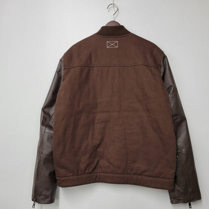 【中古品】【メンズ】 MLVINCE メルヴィンス LEATHER SLEEVE JACKET レザー スリーブ ジャケット アウター 142-251104-as-04-izu サイズ：L カラー：ブラウン 万代Net店