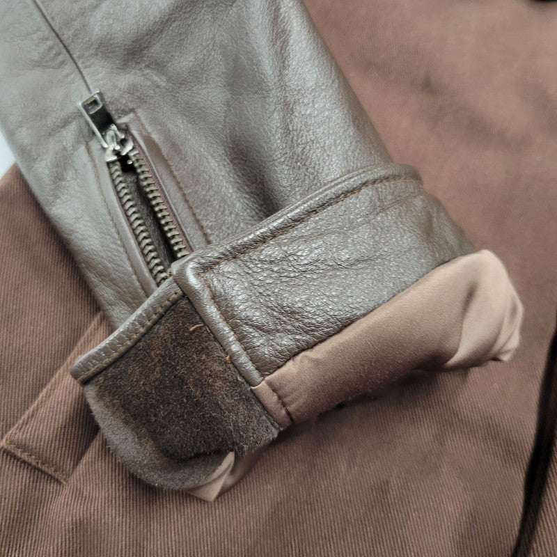 【中古品】【メンズ】 MLVINCE メルヴィンス LEATHER SLEEVE JACKET レザー スリーブ ジャケット アウター 142-251104-as-04-izu サイズ：L カラー：ブラウン 万代Net店