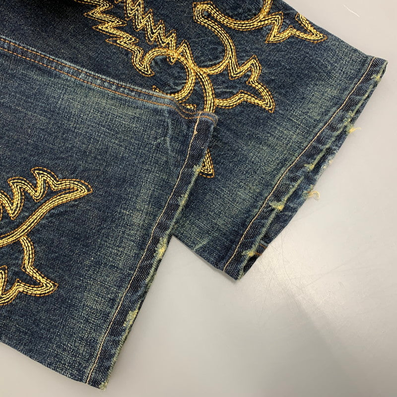 【中古品】【メンズ】 BUFFALO JEANS バッファロージーンズ MSJ-722 EMBROIDERY DENIM PANTS エンブロイダリー デニム パンツ ボトムス ズボン 157-251109-cs-14-izu サイズ：1 カラー：ブルー 万代Net店