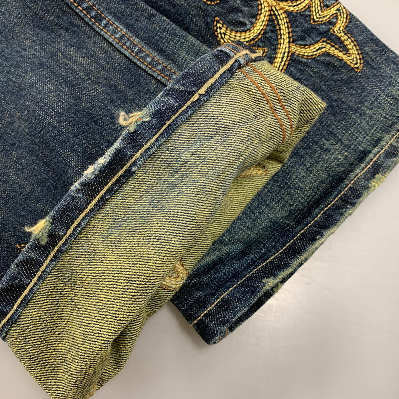 【中古品】【メンズ】 BUFFALO JEANS バッファロージーンズ MSJ-722 EMBROIDERY DENIM PANTS エンブロイダリー デニム パンツ ボトムス ズボン 157-251109-cs-14-izu サイズ：1 カラー：ブルー 万代Net店