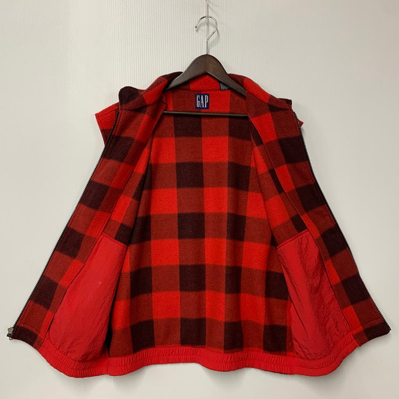【中古品】【メンズ】 OLD GAP オールドギャップ BUFFALO CHECK FLECCE VEST バッファロー チェックフリースベスト 146-250108-mh-05-izu サイズ：L カラー：レッド 万代Net店