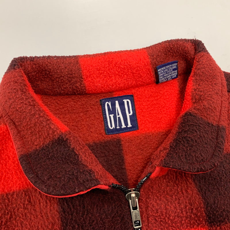 【中古品】【メンズ】 OLD GAP オールドギャップ BUFFALO CHECK FLECCE VEST バッファロー チェックフリースベスト 146-250108-mh-05-izu サイズ：L カラー：レッド 万代Net店
