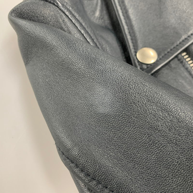 【中古品】【メンズ】 163-1508 LAMB LEATHER DOUBLE RIDERS JACKET ラム レザー ダブル ライダース ジャケット アウター 147-251109-cs-16-izu サイズ：S カラー：ブラック 万代Net店