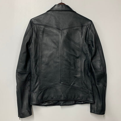 【中古品】【メンズ】 163-1508 LAMB LEATHER DOUBLE RIDERS JACKET ラム レザー ダブル ライダース ジャケット アウター 147-251109-cs-16-izu サイズ：S カラー：ブラック 万代Net店