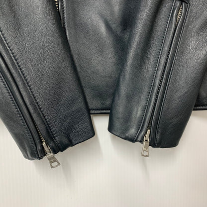 【中古品】【メンズ】 163-1508 LAMB LEATHER DOUBLE RIDERS JACKET ラム レザー ダブル ライダース ジャケット アウター 147-251109-cs-16-izu サイズ：S カラー：ブラック 万代Net店