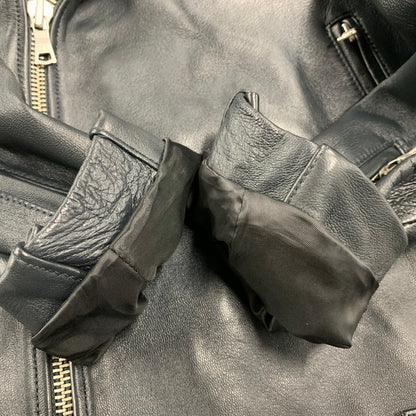 【中古品】【メンズ】 163-1508 LAMB LEATHER DOUBLE RIDERS JACKET ラム レザー ダブル ライダース ジャケット アウター 147-251109-cs-16-izu サイズ：S カラー：ブラック 万代Net店