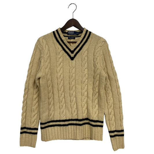 【中古品】【メンズ】 Polo by Ralph Lauren ポロバイラルフローレン TILDEN KNIT チルデン ニット 長袖 トップス 146-251109-as-08-izu サイズ：M カラー：クリーム系 万代Net店