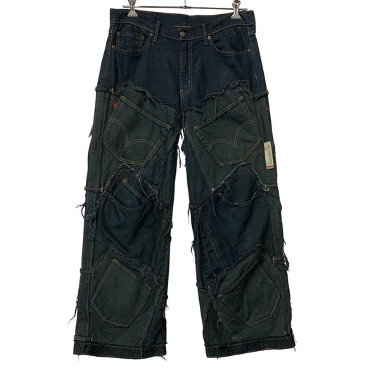 【現状渡し品】 USED REMAKE BLACK DENIM PANTS リメイク ブラック デニムパンツ ボトムス 157-260608-as-08-izu カラー：ブラック系 万代Net店