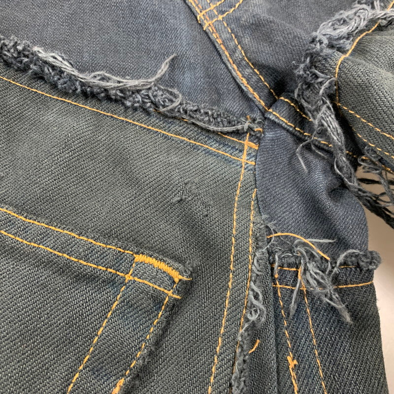 【現状渡し品】 USED REMAKE BLACK DENIM PANTS リメイク ブラック デニムパンツ ボトムス 157-260608-as-08-izu カラー：ブラック系 万代Net店