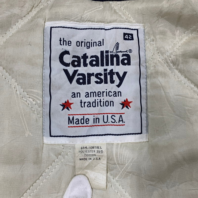 【現状渡し品】【メンズ】 CATALINA VARSITY カタリナ バーシティー IDEALジッパー USA製 80S DERBY JACKET ダービージャケット アウター 146-251105-cs-01-izu サイズ：42 カラー：ネイビー 万代Net店