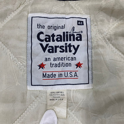 【現状渡し品】【メンズ】 CATALINA VARSITY カタリナ バーシティー IDEALジッパー USA製 80S DERBY JACKET ダービージャケット アウター 146-251105-cs-01-izu サイズ：42 カラー：ネイビー 万代Net店