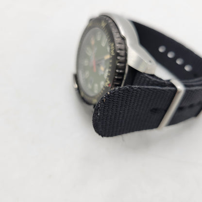【中古品】【メンズ/レディース】 ORIENT オリエント M-FORCE QUARTZ RN-AC0N03E 自動巻き グリーン文字盤 腕時計 197-251106-as-11-izu カラー：ブラック×シルバー×グリーン 万代Net店