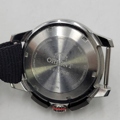 【中古品】【メンズ/レディース】 ORIENT オリエント M-FORCE QUARTZ RN-AC0N03E 自動巻き グリーン文字盤 腕時計 197-251106-as-11-izu カラー：ブラック×シルバー×グリーン 万代Net店