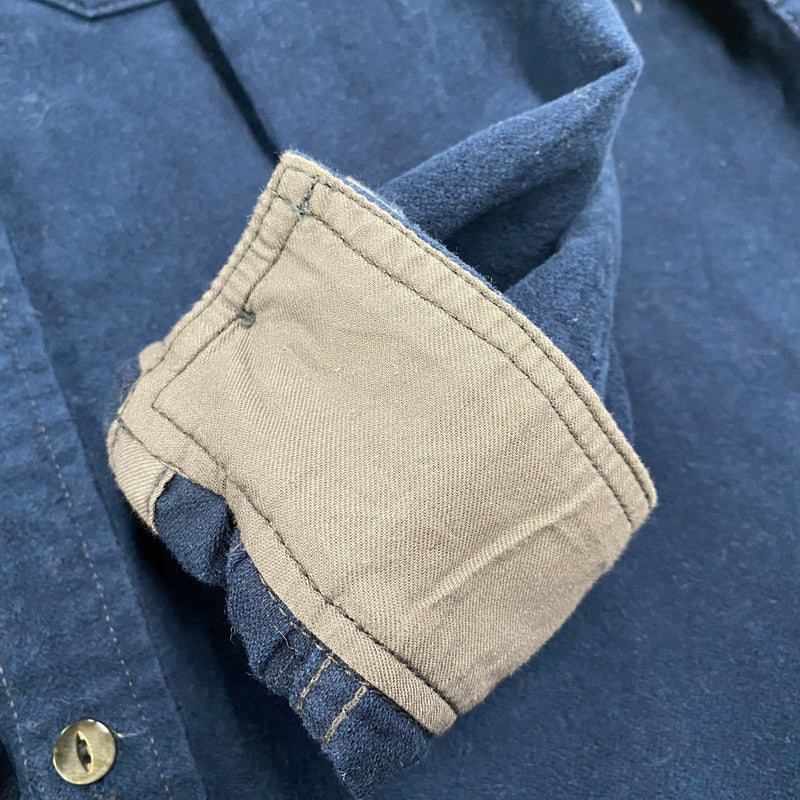 【中古品】【メンズ】 LS COTTON BLANKET SHIRT ロングスリーブ コットン ブランケット シャツ 長袖 トップス 145-251106-as-05-izu サイズ：38 カラー：ネイビー 万代Net店