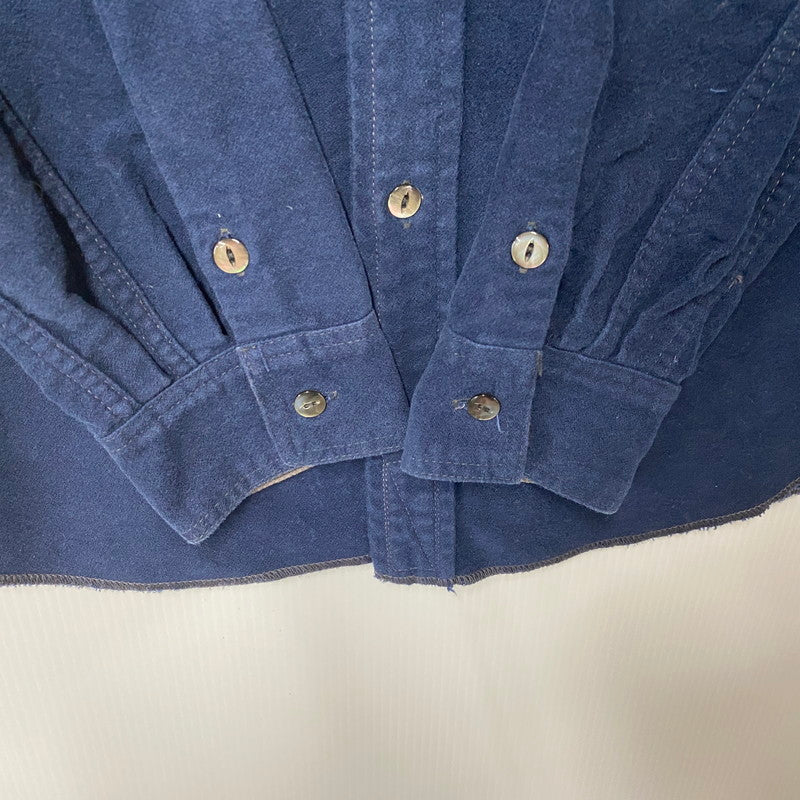 【中古品】【メンズ】 LS COTTON BLANKET SHIRT ロングスリーブ コットン ブランケット シャツ 長袖 トップス 145-251106-as-05-izu サイズ：38 カラー：ネイビー 万代Net店