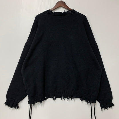 【中古品】【メンズ】 OPENING ACT オープニング アクト OPA200763 DAMAGE COTTON KNIT SWEATER ダメージ コットン ニット セーター トップス 長袖 140-251107-cs-30-izu サイズ：L カラー：ブラック 万代Net店