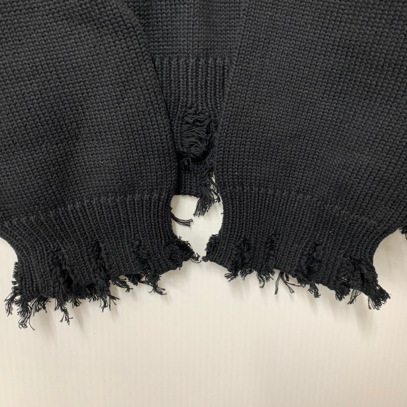 【中古品】【メンズ】 OPENING ACT オープニング アクト OPA200763 DAMAGE COTTON KNIT SWEATER ダメージ コットン ニット セーター トップス 長袖 140-251107-cs-30-izu サイズ：L カラー：ブラック 万代Net店