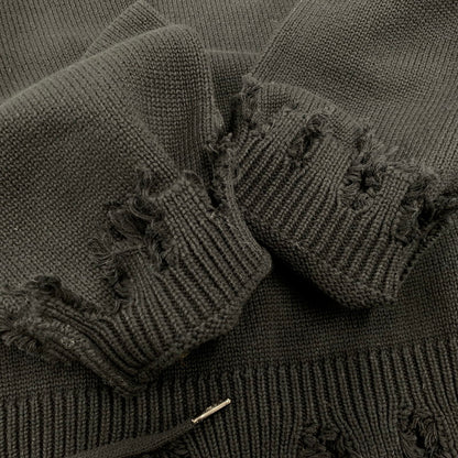 【中古品】【メンズ】 OPENING ACT オープニング アクト OPA200763 DAMAGE COTTON KNIT SWEATER ダメージ コットン ニット セーター トップス 長袖 140-251107-cs-30-izu サイズ：L カラー：ブラック 万代Net店