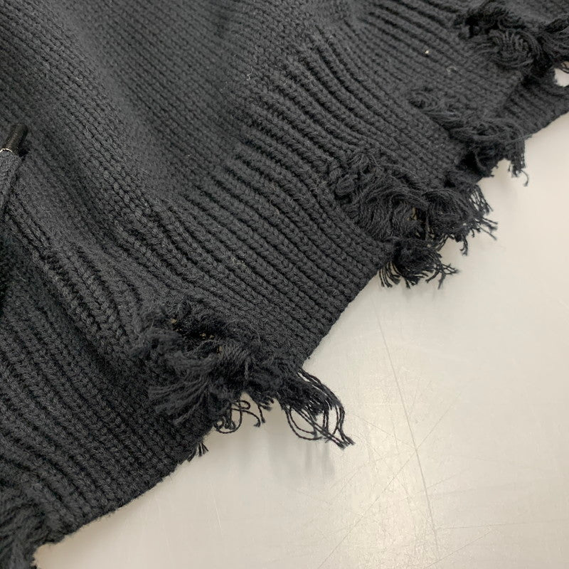 【中古品】【メンズ】 OPENING ACT オープニング アクト OPA200763 DAMAGE COTTON KNIT SWEATER ダメージ コットン ニット セーター トップス 長袖 140-251107-cs-30-izu サイズ：L カラー：ブラック 万代Net店