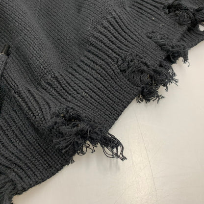 【中古品】【メンズ】 OPENING ACT オープニング アクト OPA200763 DAMAGE COTTON KNIT SWEATER ダメージ コットン ニット セーター トップス 長袖 140-251107-cs-30-izu サイズ：L カラー：ブラック 万代Net店