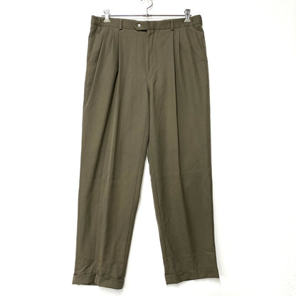 【中古品】【メンズ】 MONSIEUR ムッシュ USA製 3TUCK WIDE SLACKS 3タック ワイド スラックス ボトムス パンツ 157-251120-km-01-izu サイズ：38R カラー：KHAKI 万代Net店