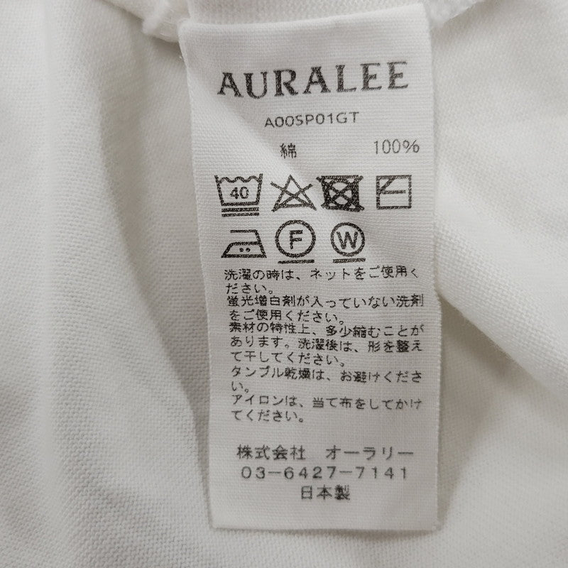 【中古品】【メンズ】 AURALEE オーラリー LUSTER PLAITING L/S TEE A00SP01GT ラスター プレーティング ロングスリーブ Tシャツ 長袖 トップス 140-251112-as-22-izu サイズ：4 カラー：ホワイト 万代Net店