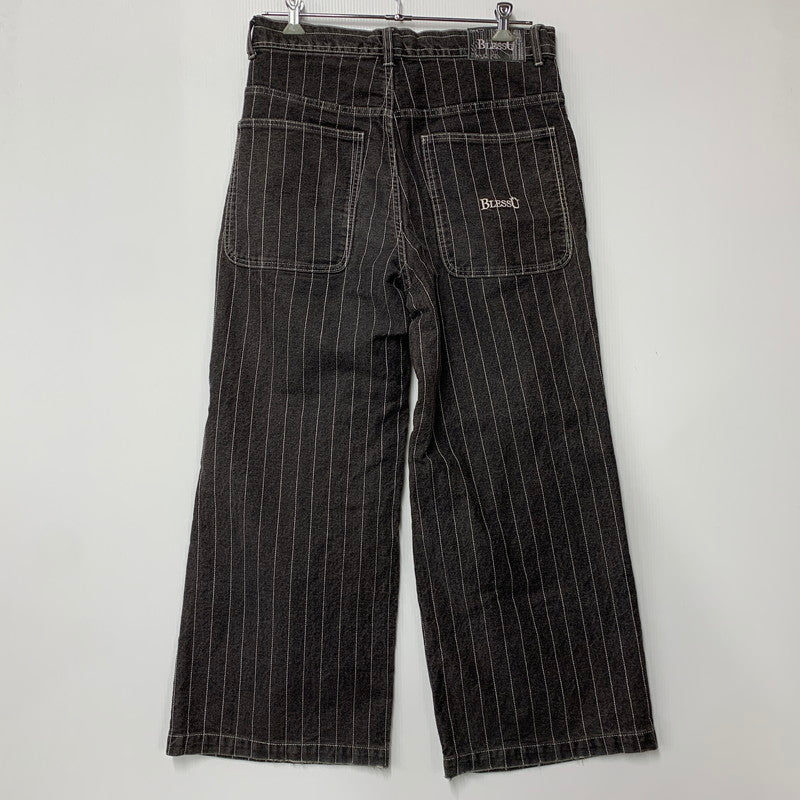 【中古品】【メンズ】 BLESS U ブレスユー BU STRIPE DENIM BU0088 ストライプ デニム パンツ ボトムス 153-251108-as-07-izu サイズ：L カラー：ブラック系 万代Net店