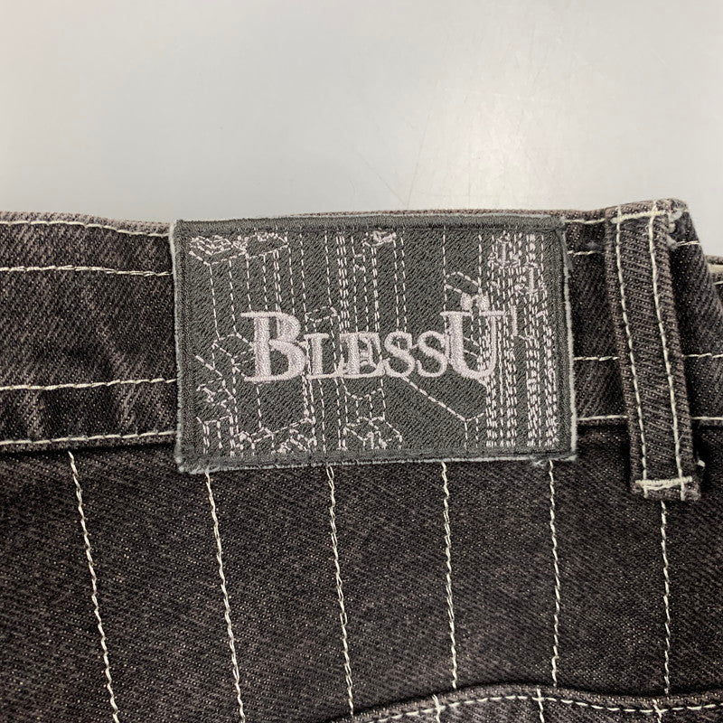 【中古品】【メンズ】 BLESS U ブレスユー BU STRIPE DENIM BU0088 ストライプ デニム パンツ ボトムス 153-251108-as-07-izu サイズ：L カラー：ブラック系 万代Net店