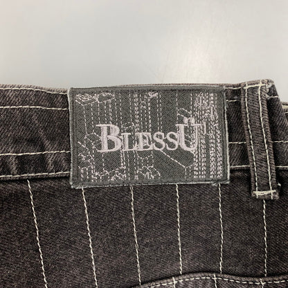 【中古品】【メンズ】 BLESS U ブレスユー BU STRIPE DENIM BU0088 ストライプ デニム パンツ ボトムス 153-251108-as-07-izu サイズ：L カラー：ブラック系 万代Net店