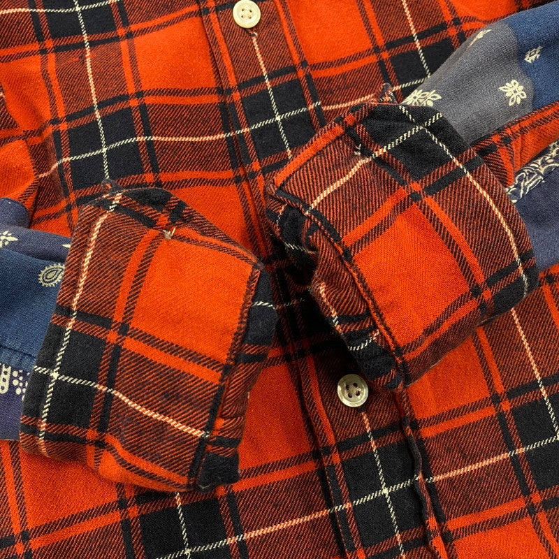 【中古品】【メンズ】 PANEL SLEEVE FLANNEL CHECK B.D SHIRT SOPH-189081 パネル スリーブ フランネル チェック ボタンダウン シャツ 長袖 トップス 142-251112-as-29-izu サイズ：S カラー：レッド系 万代Net店