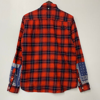 【中古品】【メンズ】 PANEL SLEEVE FLANNEL CHECK B.D SHIRT SOPH-189081 パネル スリーブ フランネル チェック ボタンダウン シャツ 長袖 トップス 142-251112-as-29-izu サイズ：S カラー：レッド系 万代Net店