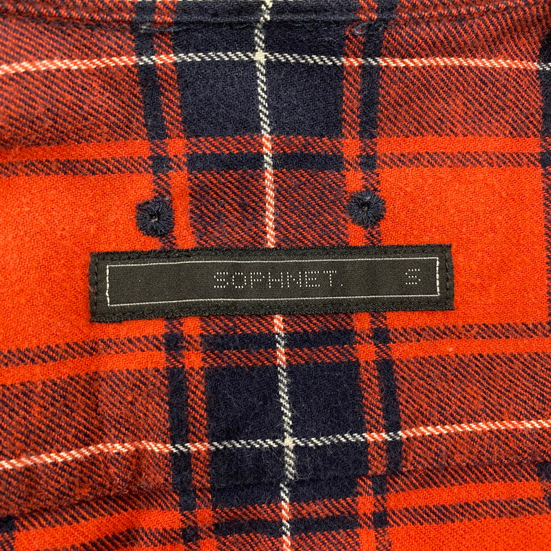 【中古品】【メンズ】 PANEL SLEEVE FLANNEL CHECK B.D SHIRT SOPH-189081 パネル スリーブ フランネル チェック ボタンダウン シャツ 長袖 トップス 142-251112-as-29-izu サイズ：S カラー：レッド系 万代Net店