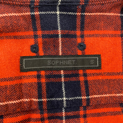 【中古品】【メンズ】 PANEL SLEEVE FLANNEL CHECK B.D SHIRT SOPH-189081 パネル スリーブ フランネル チェック ボタンダウン シャツ 長袖 トップス 142-251112-as-29-izu サイズ：S カラー：レッド系 万代Net店