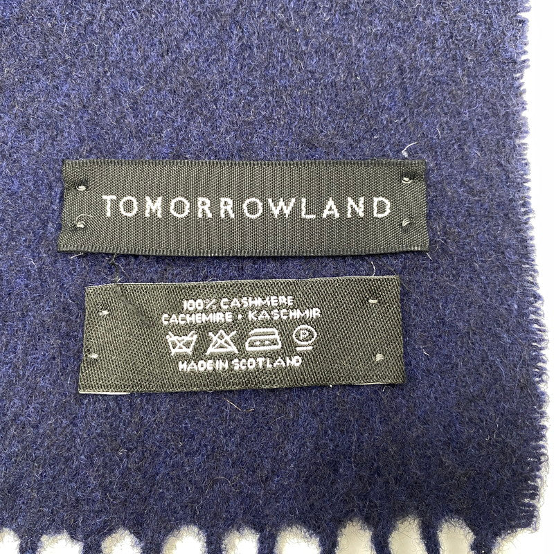 【中古品】【メンズ/レディース】 TOMORROWLAND トゥモローランド CASHMERE MUFFLER カシミヤ マフラー 187-251115-as-05-izu カラー：ネイビー 万代Net店