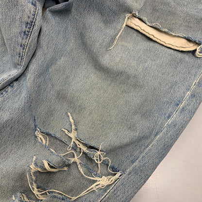 【現状渡し品】【メンズ】 RRL ダブルアールエル ZIP FLY STRAIGHT DENIM PANTS ジップフライ ストレート デニムパンツ USA製 ジーンズ ボトムス 157-251108-as-05-izu サイズ：40×32 カラー：ライトインディゴ 万代Net店