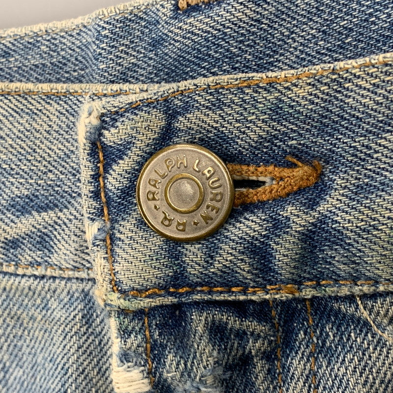 【現状渡し品】【メンズ】 RRL ダブルアールエル ZIP FLY STRAIGHT DENIM PANTS ジップフライ ストレート デニムパンツ USA製 ジーンズ ボトムス 157-251108-as-05-izu サイズ：40×32 カラー：ライトインディゴ 万代Net店